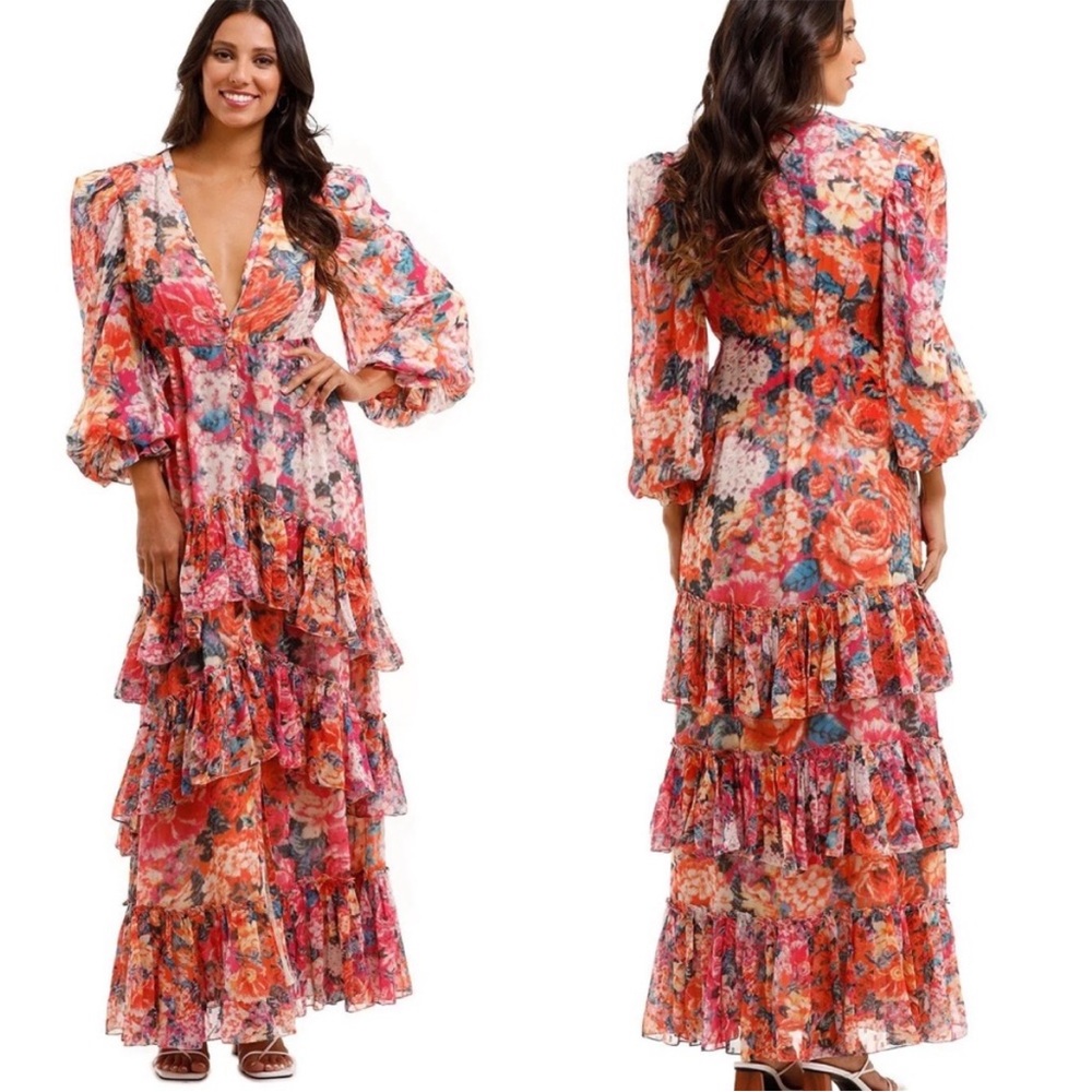 Rococo Sand Peony maxi dress